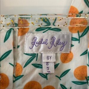 Rachel Riley Clementine Orange Print Dress with Bows